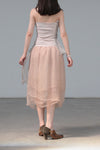 Marc Le Bihan Silk Skirt Six-layer Tulle 25930 Series French Hand-dyed MLB-25930-SKIN Skin Color